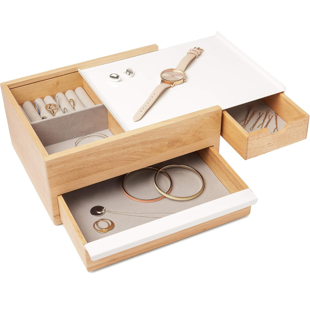 Stowit Jewelry Box - White/Natural