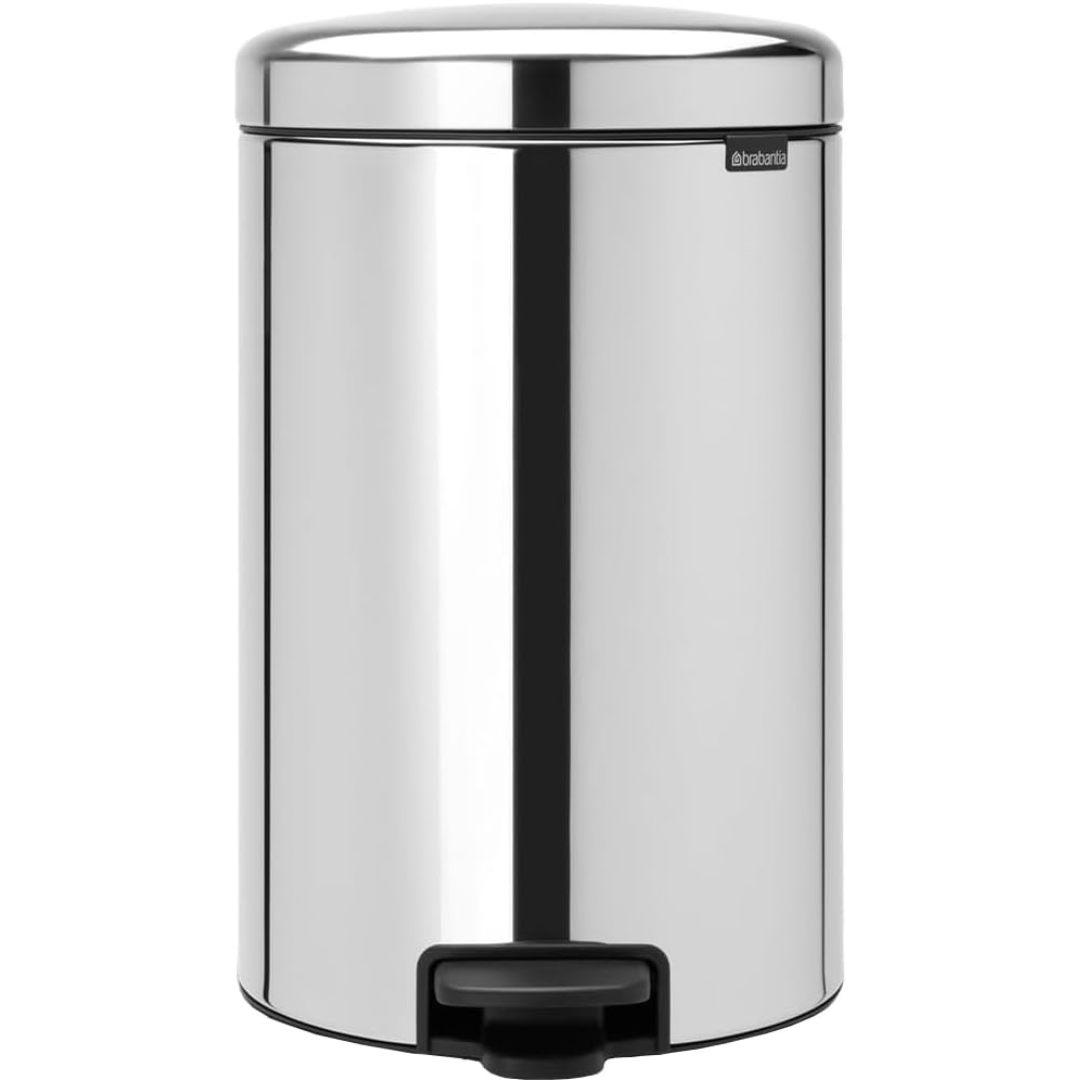 NewIcon Pedal Bin Silent 20 Litre - Brilliant Steel