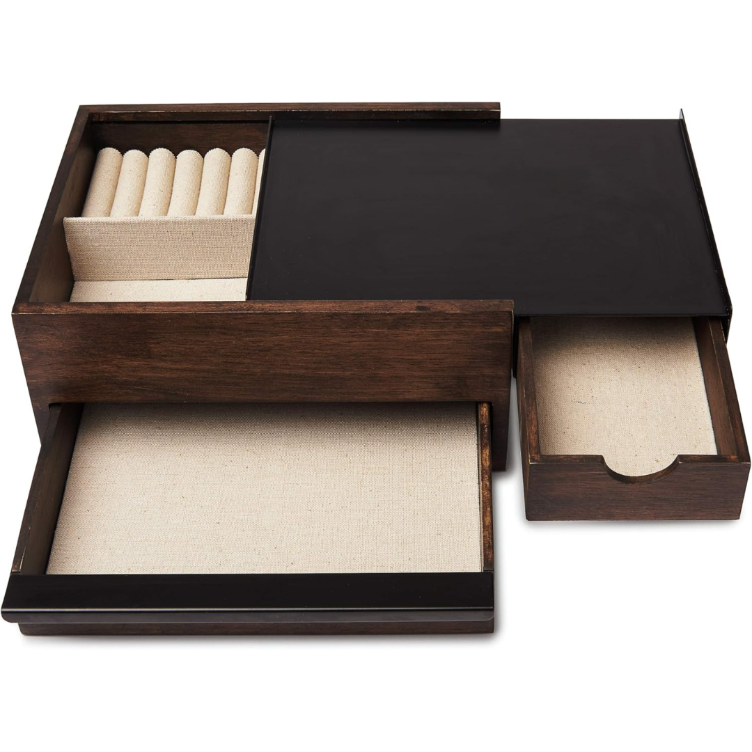 Stowit Jewerly Box - Black/Walnut