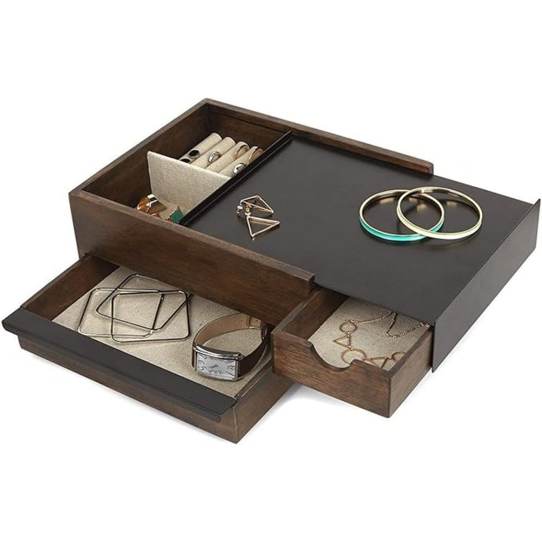 Stowit Jewerly Box - Black/Walnut