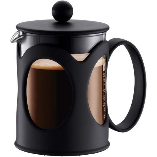 Kenya French Press Coffee Maker (Curved Frame) 4 Cup - 0.5L/17oz - Black