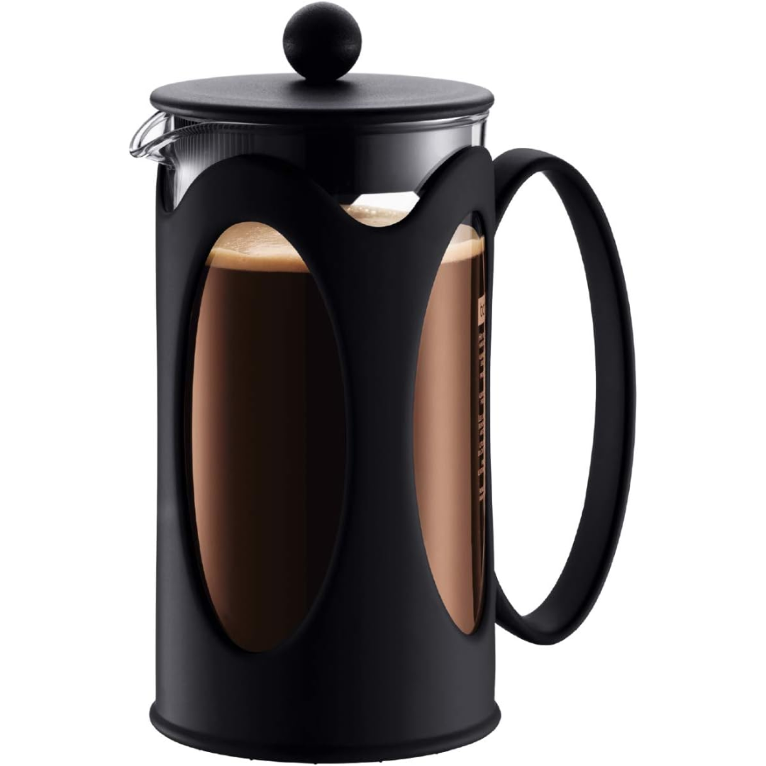 Kenya French Press Coffee Maker (Curved Frame) 3 Cup - 0.35L/12oz - Black