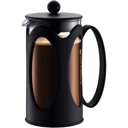 Kenya French Press Coffee Maker (Curved Frame) 3 Cup - 0.35L/12oz - Black