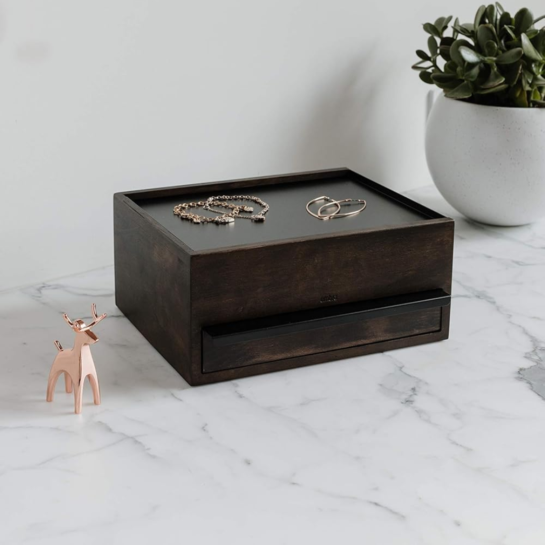 Stowit Jewerly Box - Black/Walnut