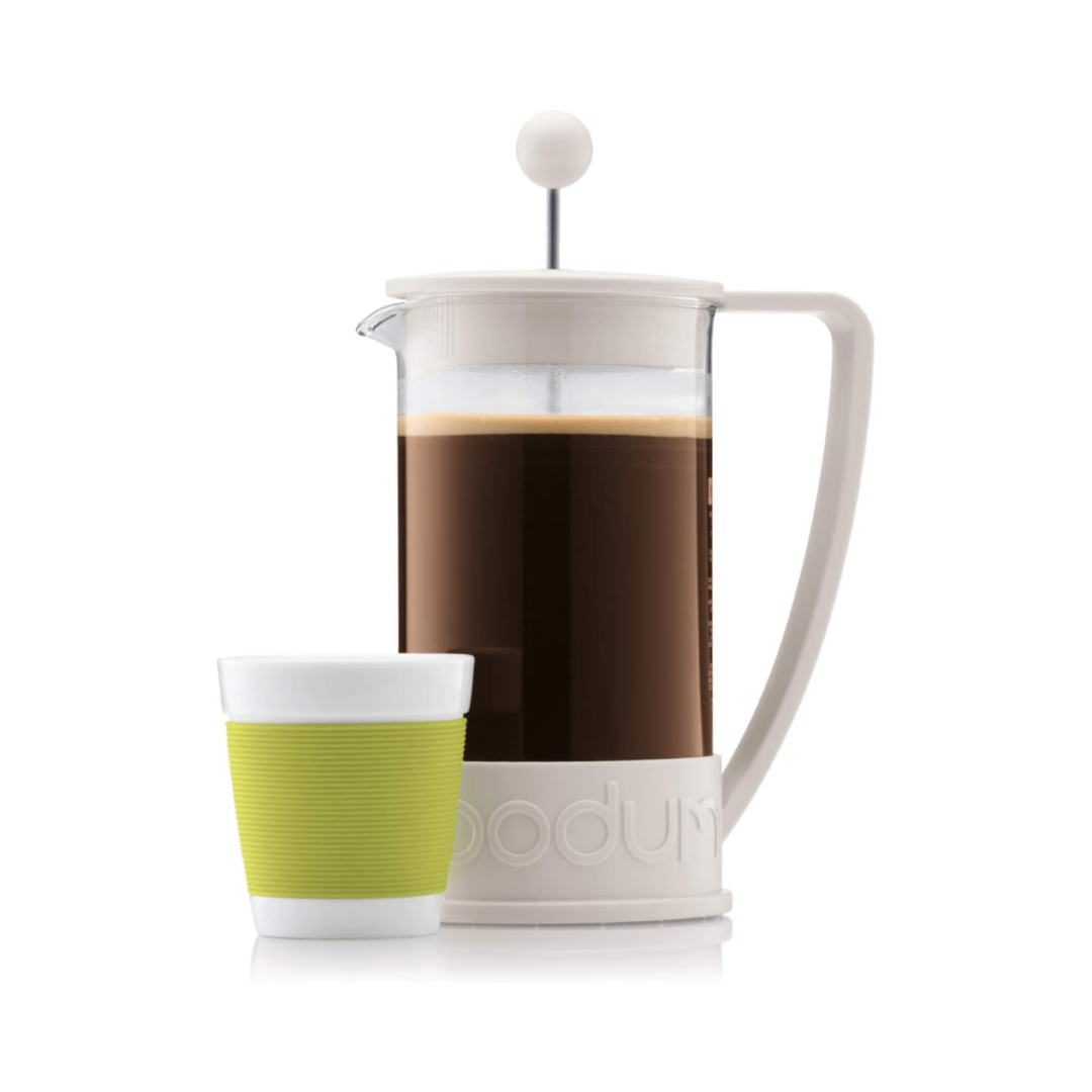 Brazil French Press Coffee Maker 3 Cup, 0.35L - White