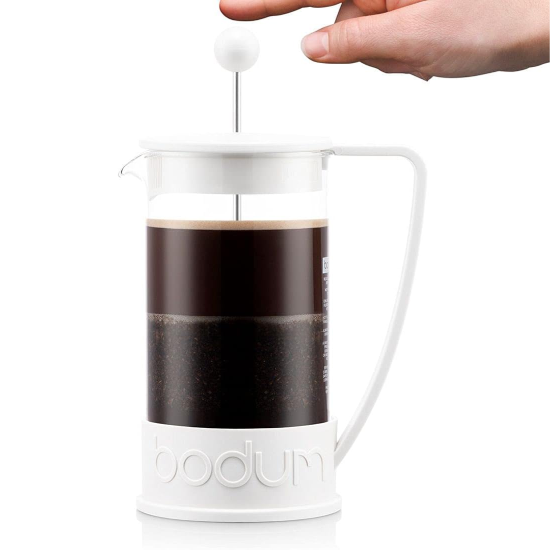 Brazil French Press Coffee Maker 8 Cup, 1.0L - White