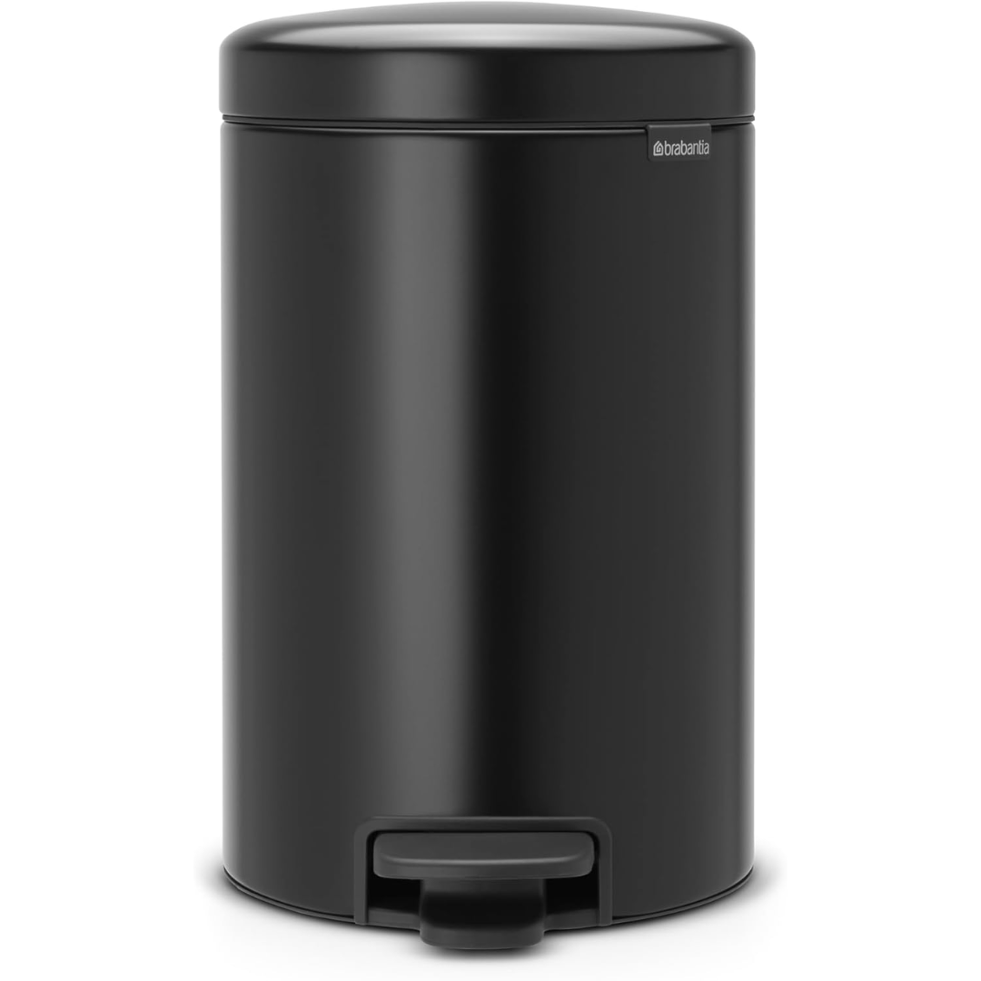 NewIcon Pedal Bin Silent 12 Litre - Matt Black