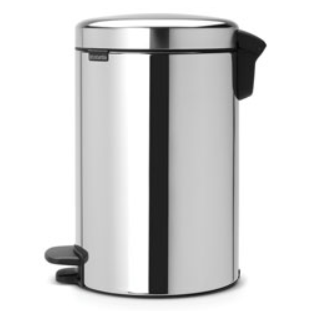 NewIcon Pedal Bin Silent 12 Litre - Brilliant Steel