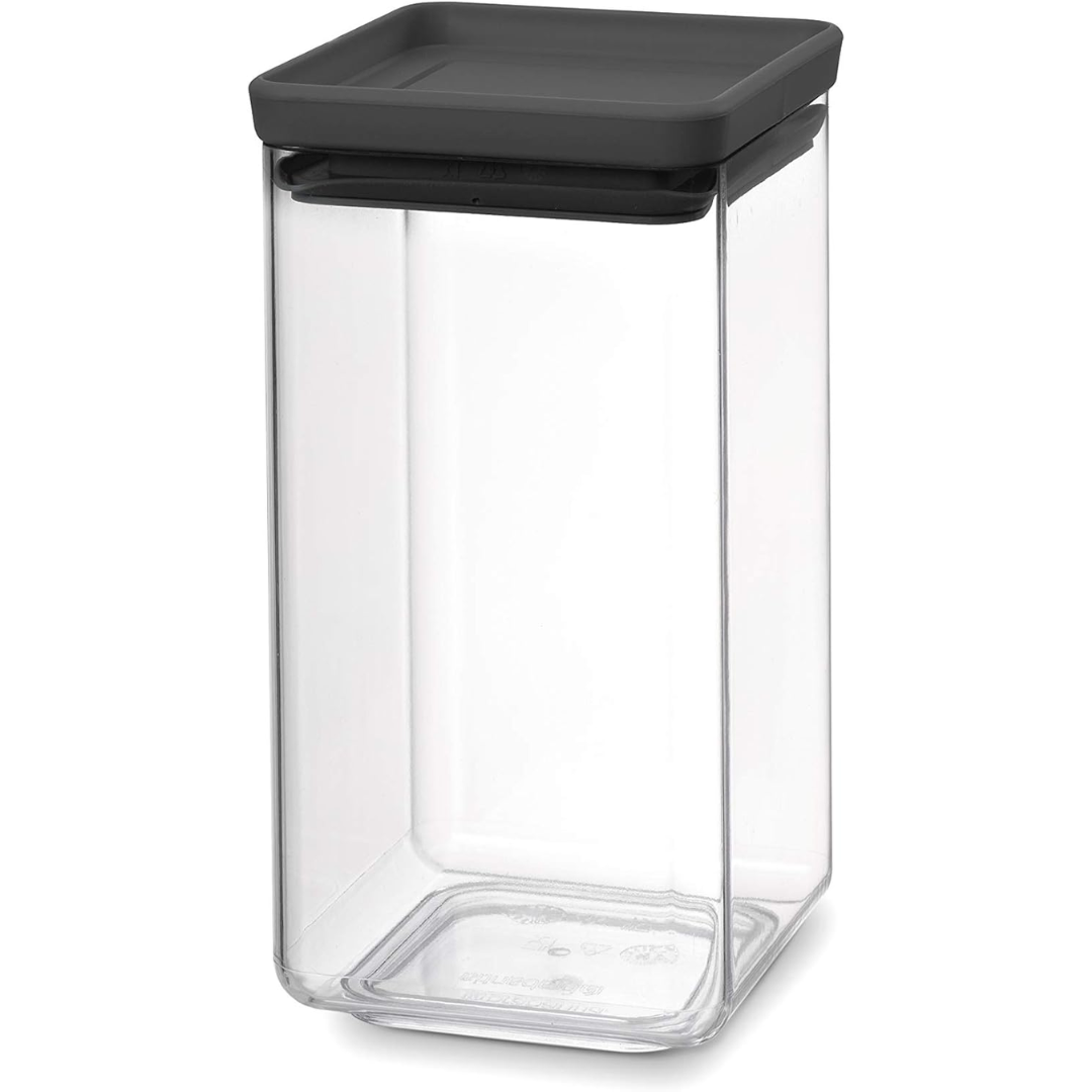 Tasty + Stackable Square Canister (1.6 L) - Dark Grey Lid