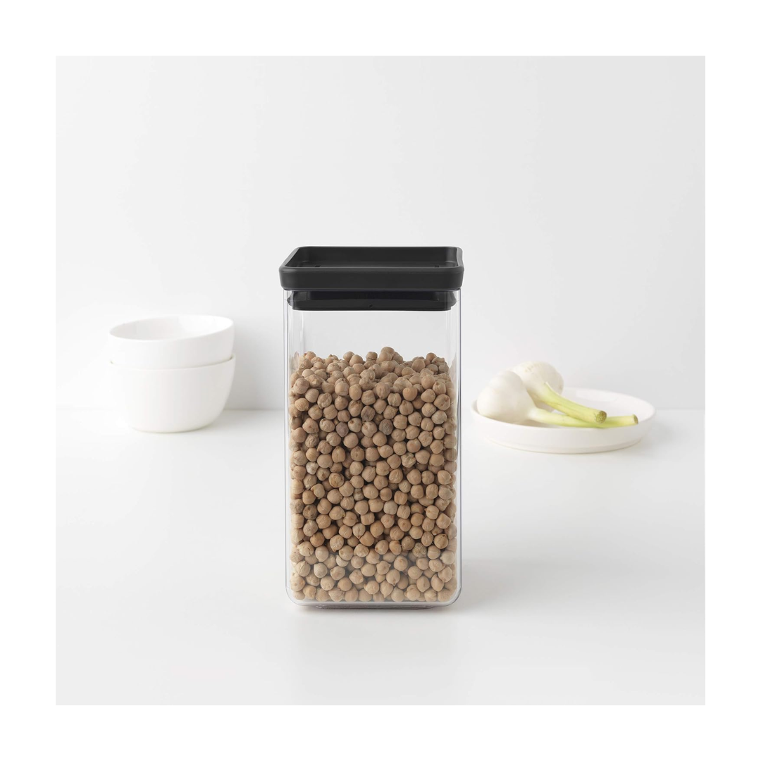 Tasty + Stackable Square Canister (1.6 L) - Dark Grey Lid