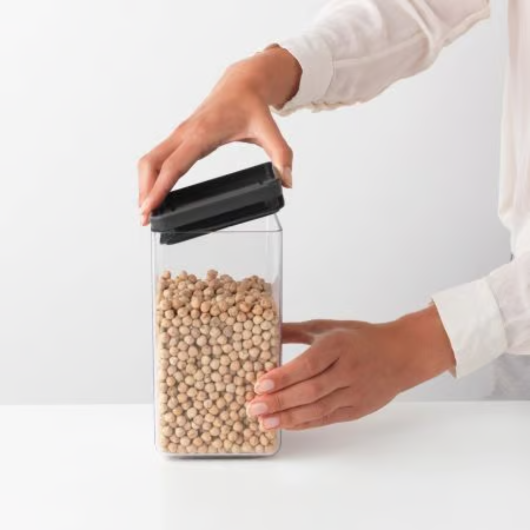 Tasty + Stackable Square Canister (1.6 L) - Dark Grey Lid