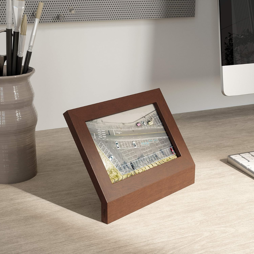 Podium Photo Display 4" x 6" - Light Walnut