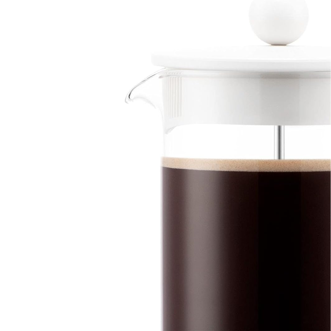 Brazil French Press Coffee Maker 8 Cup, 1.0L - White