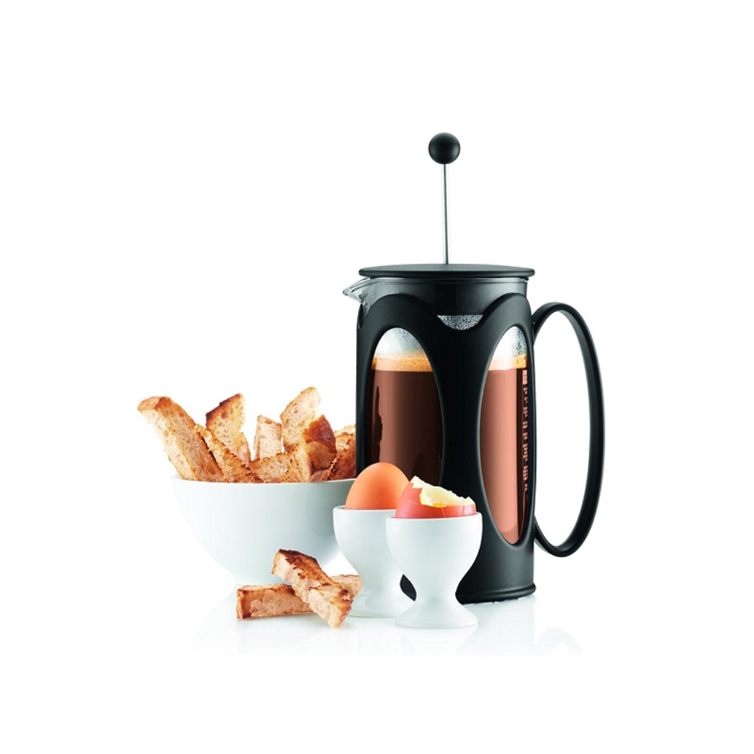 Kenya French Press Coffee Maker (Curved Frame) 8 Cup - 1.0L/34oz - Black