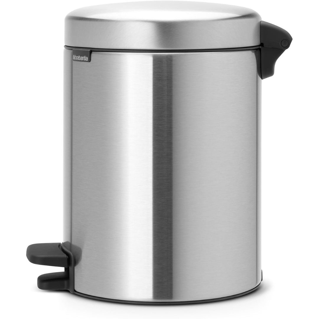 NewIcon Pedal Bin Silent 5 Litre - Matt Steel