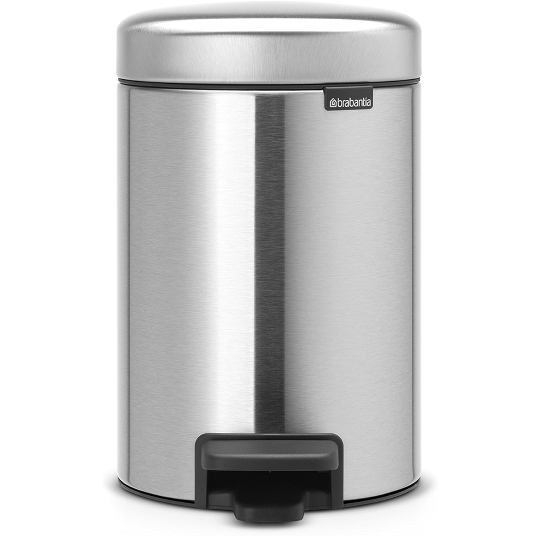 NewIcon Pedal Bin Silent 3 Litre - Matt Steel FPP (Fingerprint Proof)