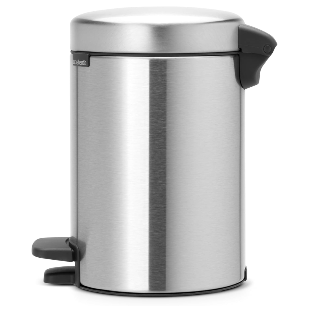 NewIcon Pedal Bin Silent 3 Litre - Matt Steel FPP (Fingerprint Proof)