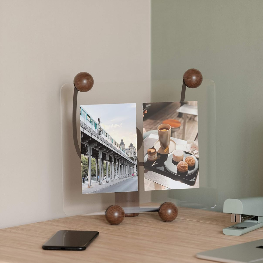 Woody Desk Photo Display Large Black/Walnut