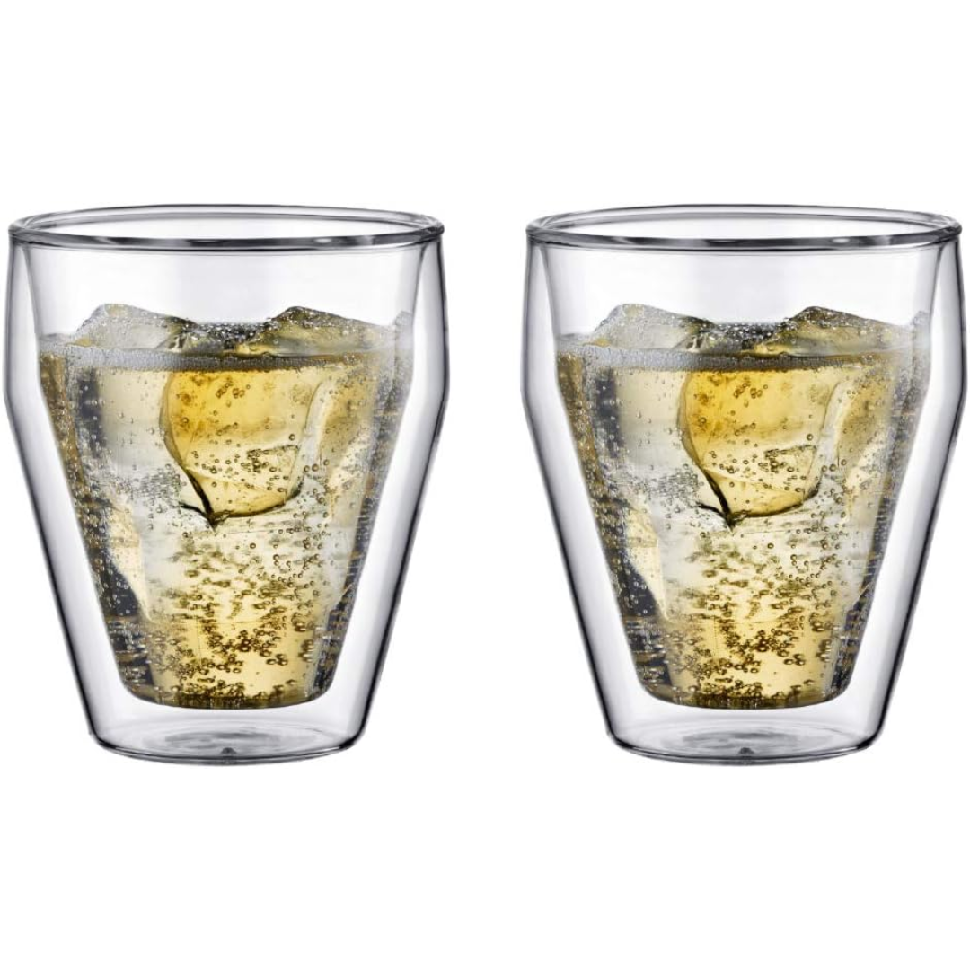 Titlis Double Wall Glass Small Stackable (2 pcs) - 0.25 Liters - 8oz