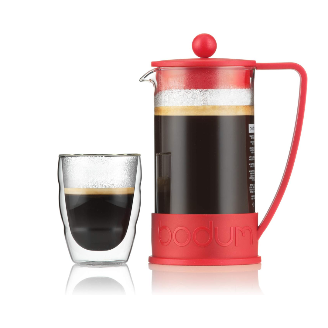 Brazil French Press Coffee Maker 8 Cup, 1.0L - Red