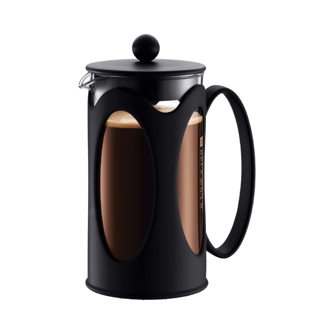 Kenya French Press Coffee Maker (Curved Frame) 3 Cup - 0.35L/12oz - Black