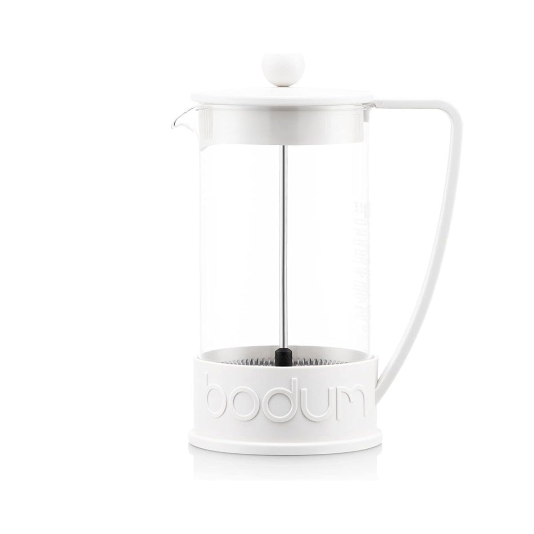 Brazil French Press Coffee Maker 8 Cup, 1.0L - White