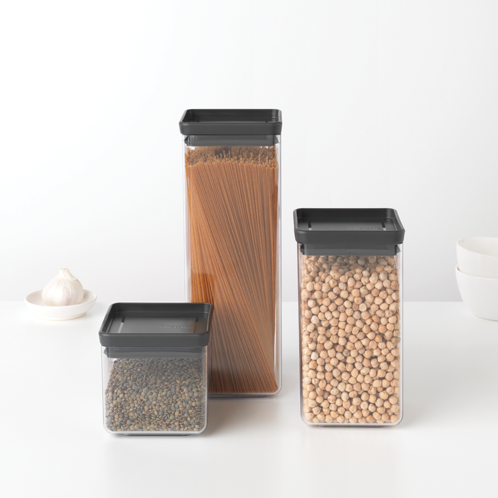 Tasty+ Stackable Square Canister (2.5L) - Dark Grey Lid