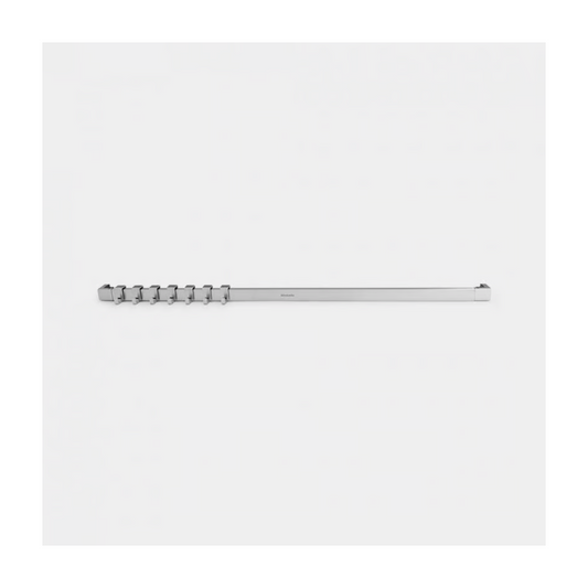 Wall Rail - 60 Cm - 7 Movable Hooks - Matt Steel