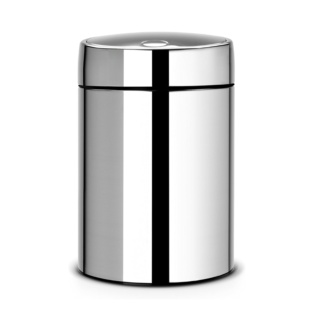 Slide Bin W/ Metal Lid - 5L - Brilliant Steel