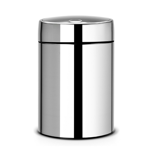 Slide Bin W/ Metal Lid - 5L - Brilliant Steel