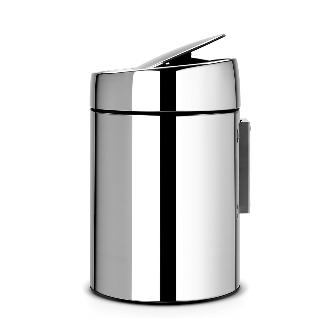 Slide Bin W/ Metal Lid - 5L - Brilliant Steel