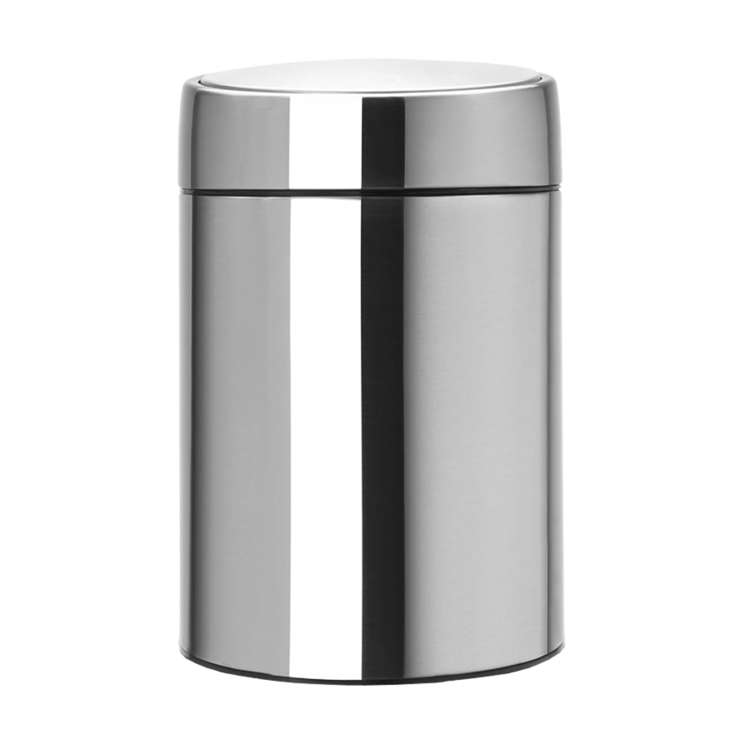 Slide Bin with Metal Lid 5 Litre - Matt Steel FPP (Fingerprint Proof)