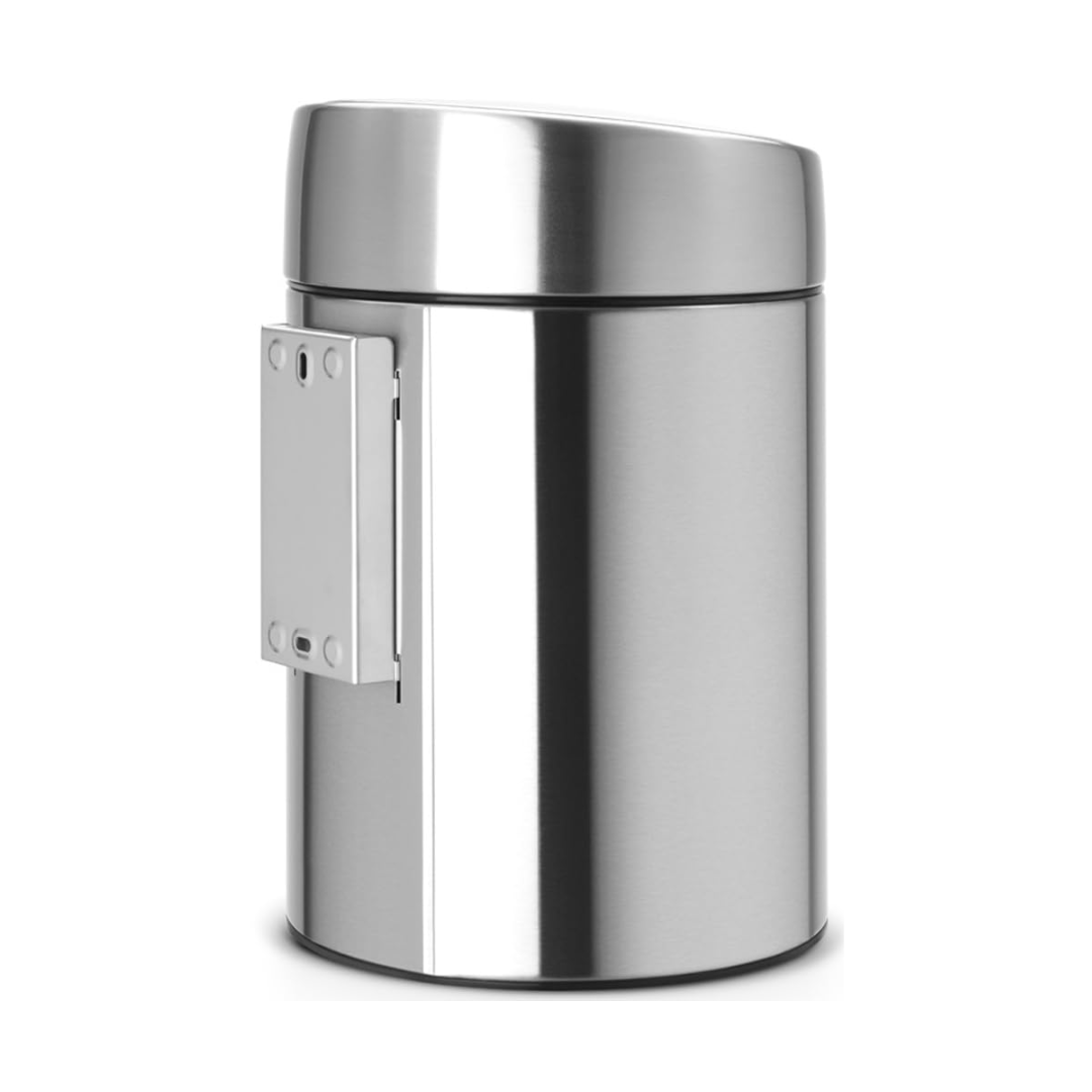 Slide Bin with Metal Lid 5 Litre - Matt Steel FPP (Fingerprint Proof)