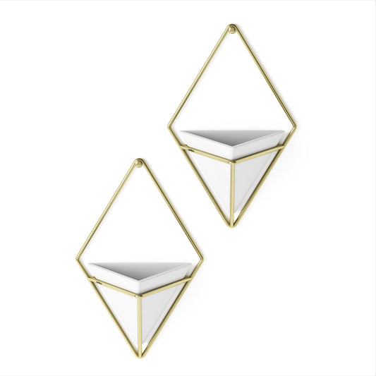 Trigg Wall Display Set of 2 - White/Brass