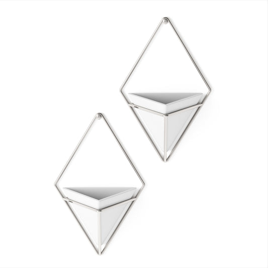 Trigg Wall Display Set of 2 - White/Nickel