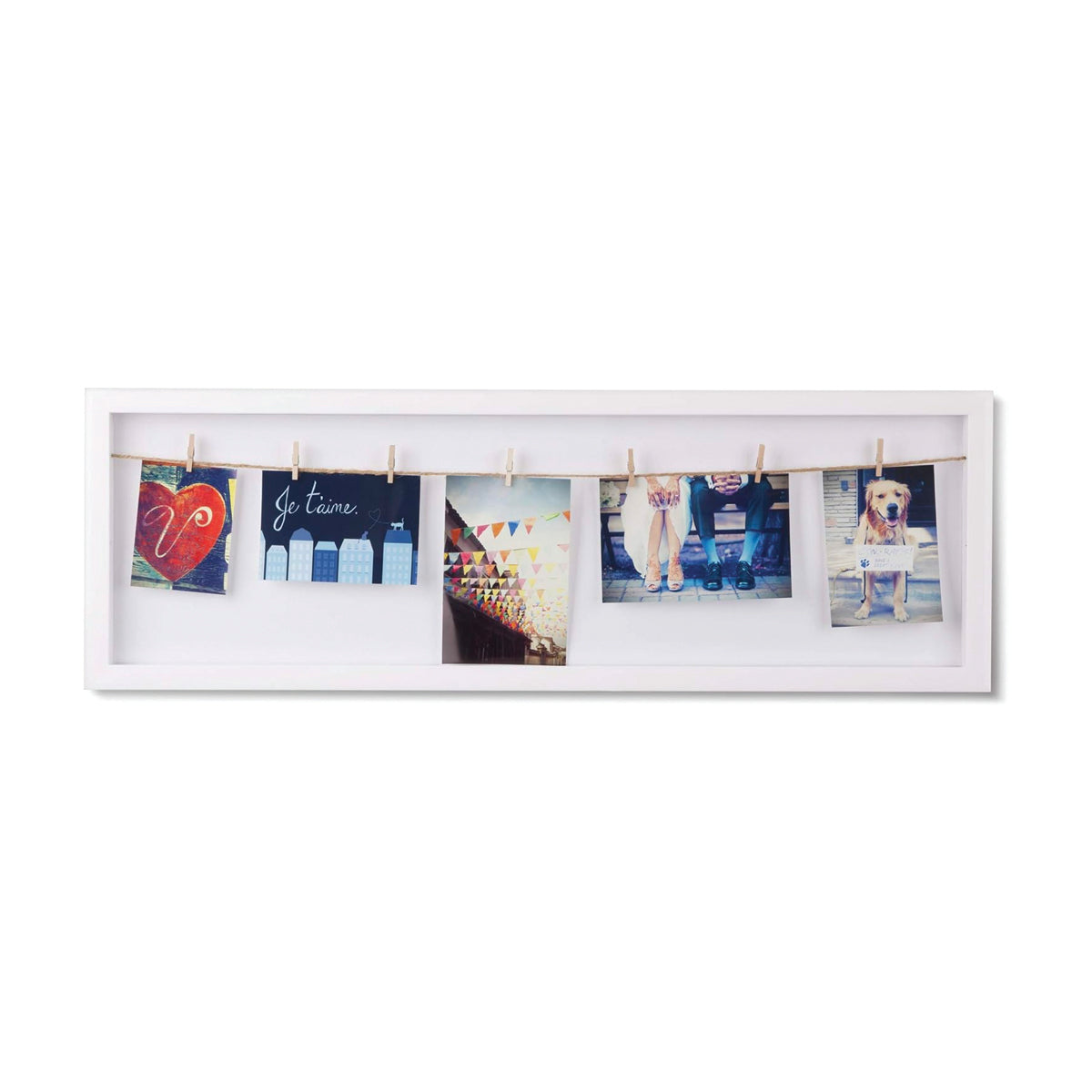 Clothesline Flip Photo Display - White