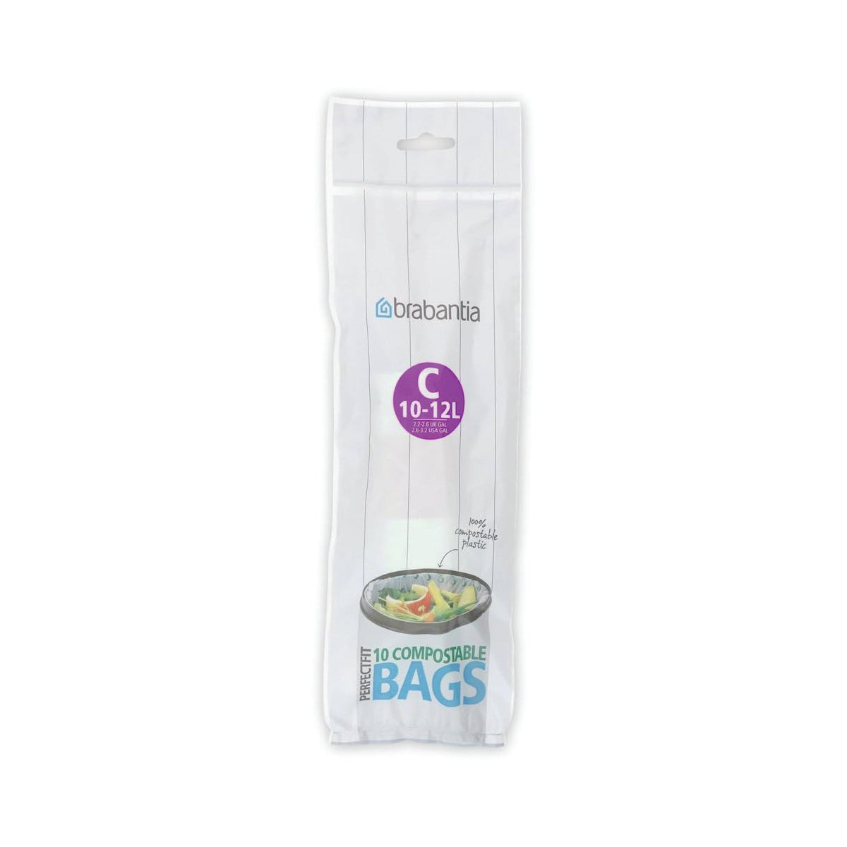 PerfectFit Compostable Bags - Code S (10/12L) 10 Bags/Roll - Green