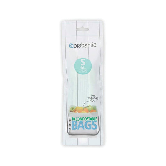 PerfectFit Compostable Bags Code S (6L) 10 Bags/Roll - Green