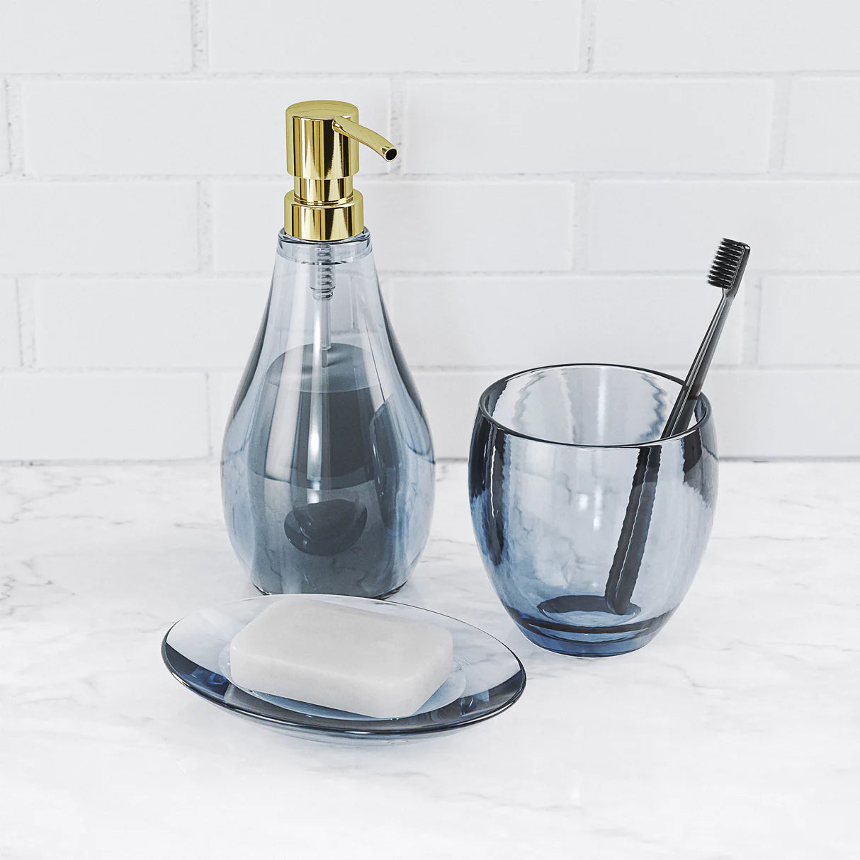 Droplet Tumbler/Toothbrush Holder - Denim