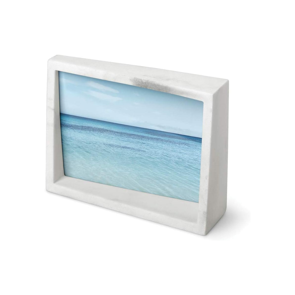 Edge Marble Photo Display 5" x 7" - White Marble