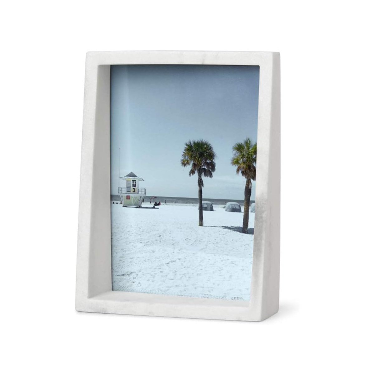 Edge Marble Photo Display 5" x 7" - White Marble