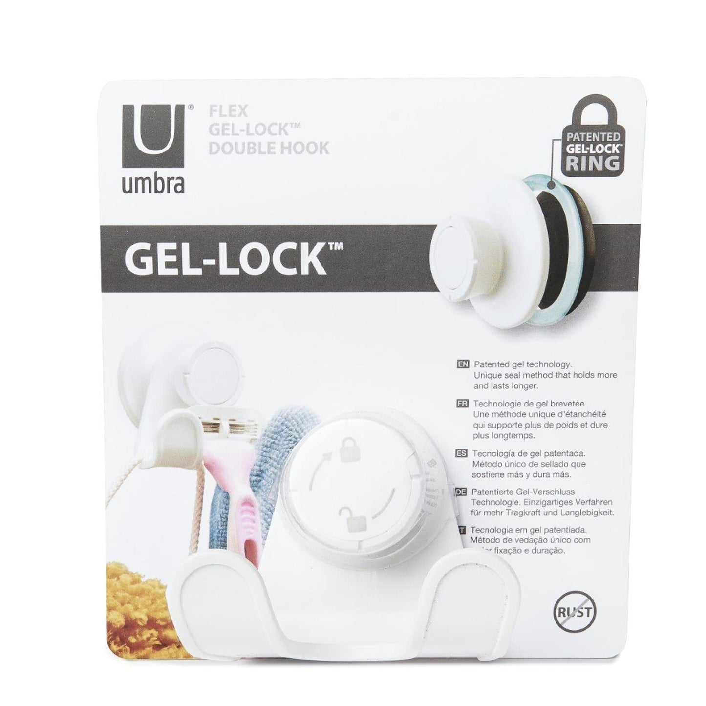 Flex Gel Lock Double Hook - White