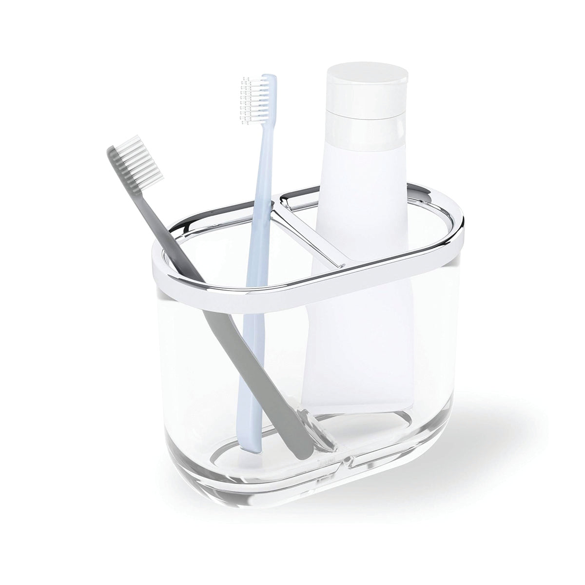 Junip Toothbrush Holder - Acrylic Clear/Chrome