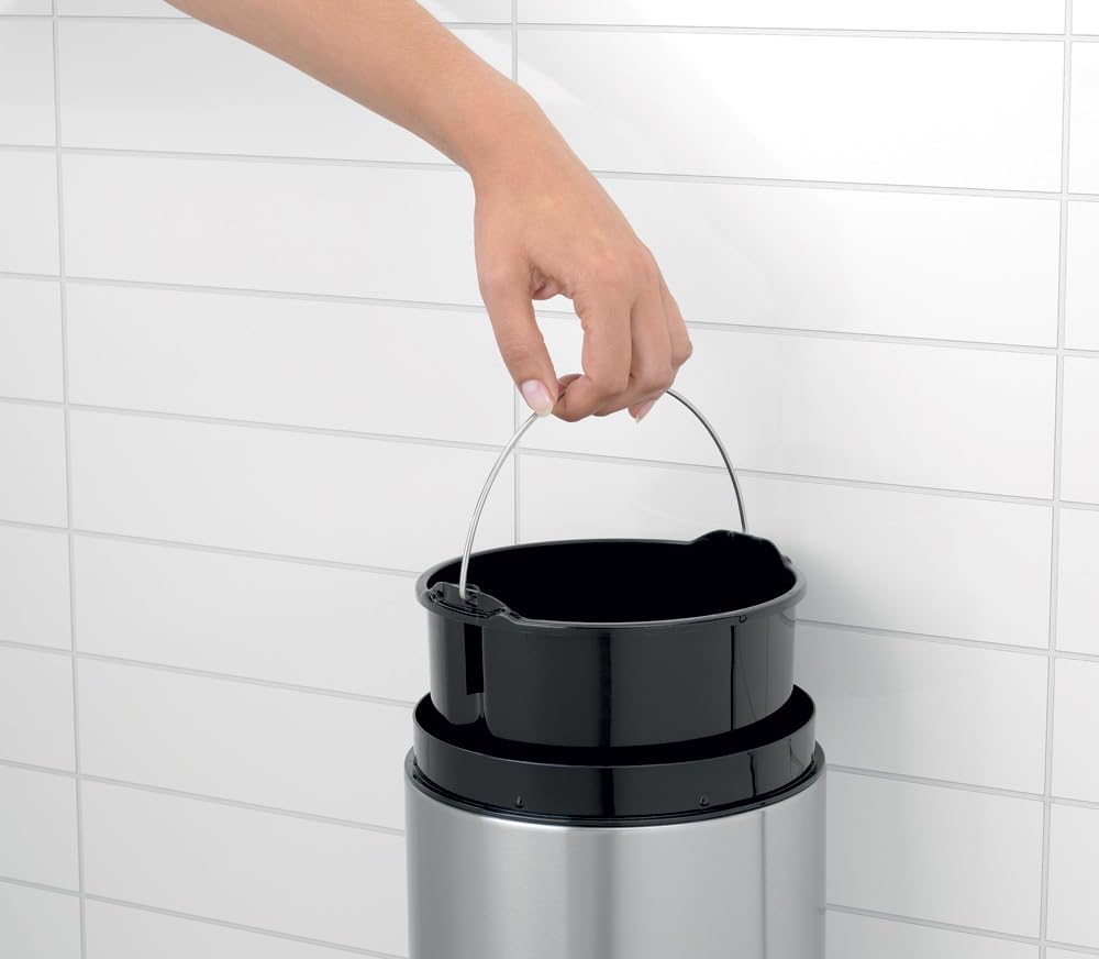 Slide Bin with Metal Lid 5 Litre - Matt Steel FPP (Fingerprint Proof)