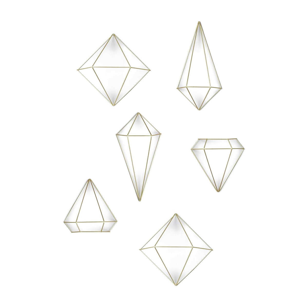 Prisma Wall Decor - Matte Brass (Set of 6)