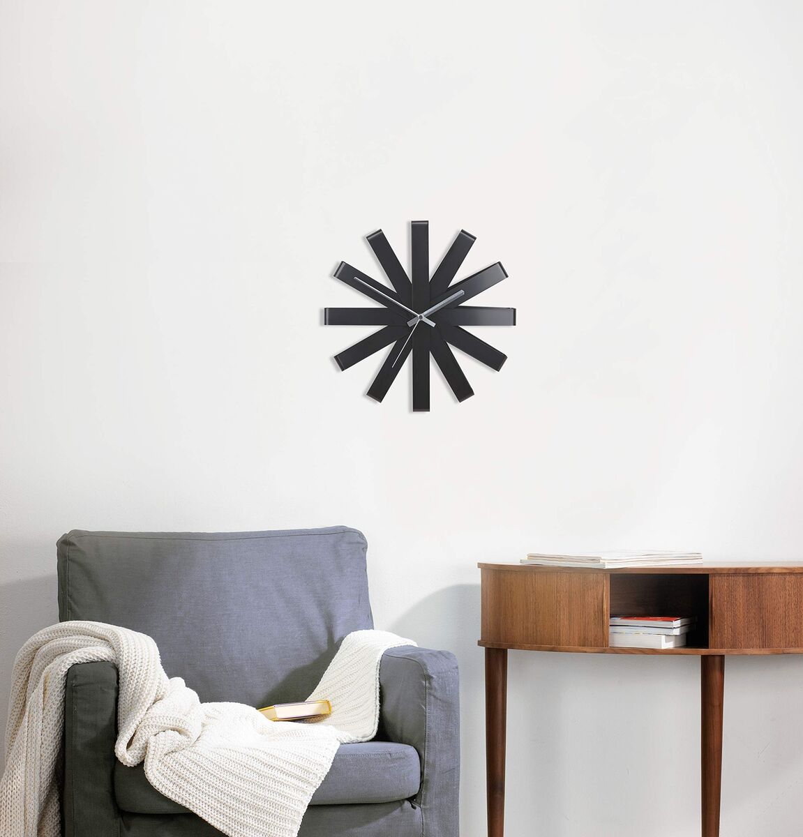 Ribbonwood Wall Clock - Black