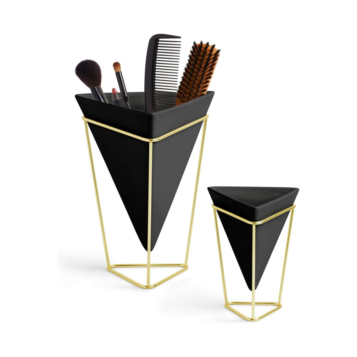 Trigg Tabletop Vessels, Set of 2 - Black/Brass