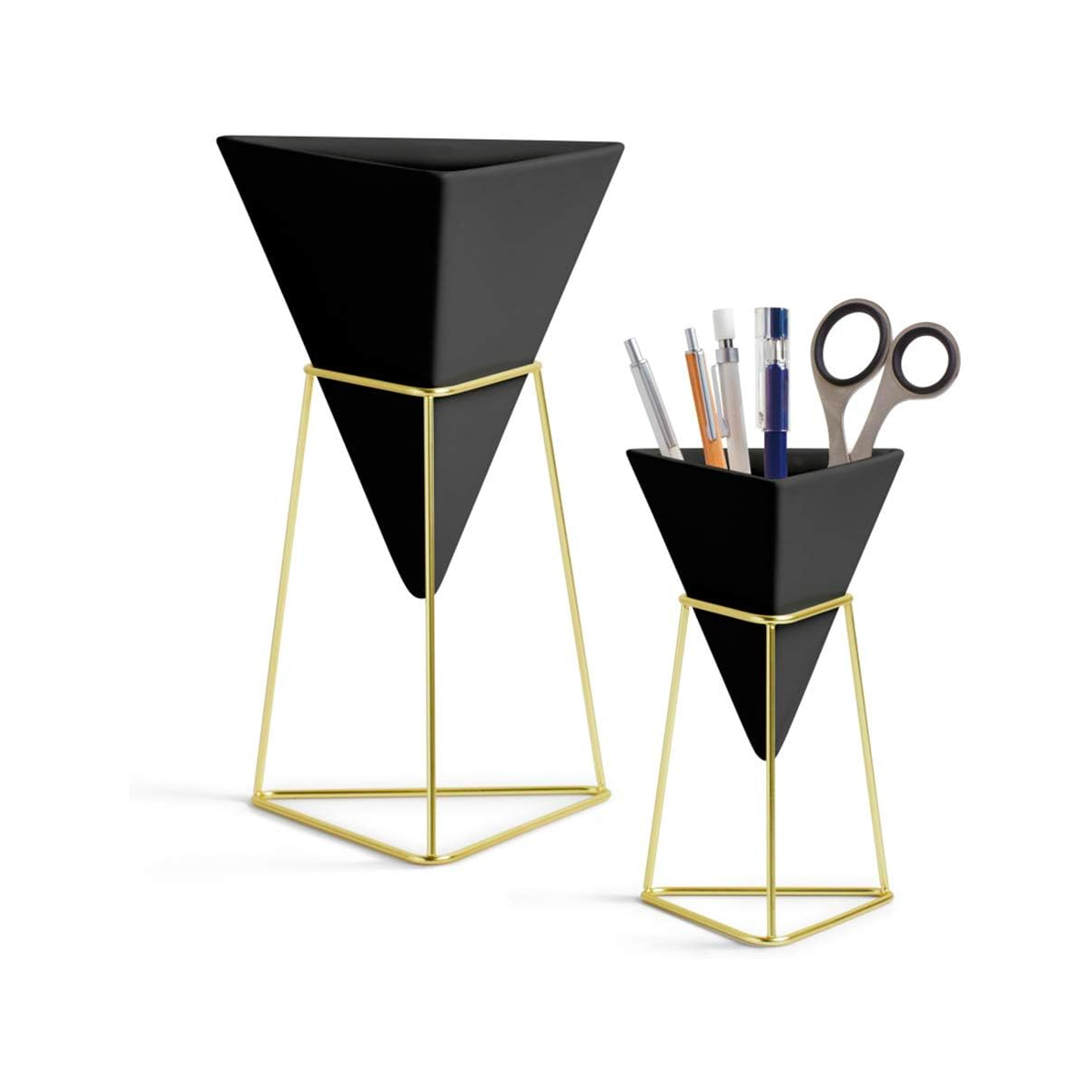 Trigg Tabletop Vessels, Set of 2 - Black/Brass