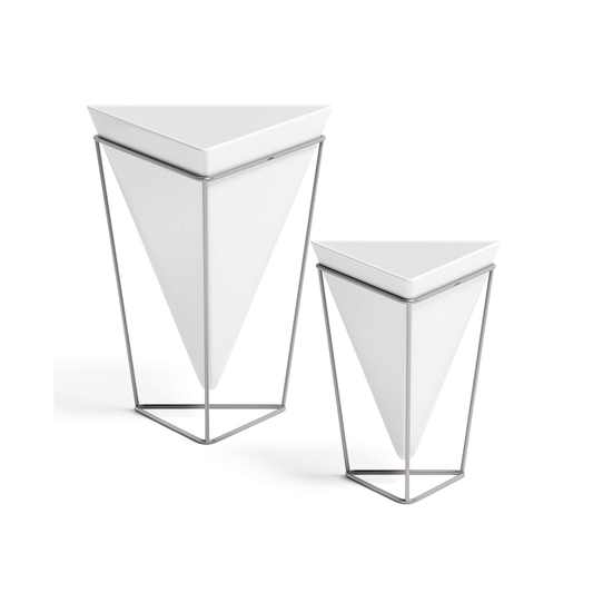 Trigg Tabletop Vessels, Set of 2 - White/Nickel