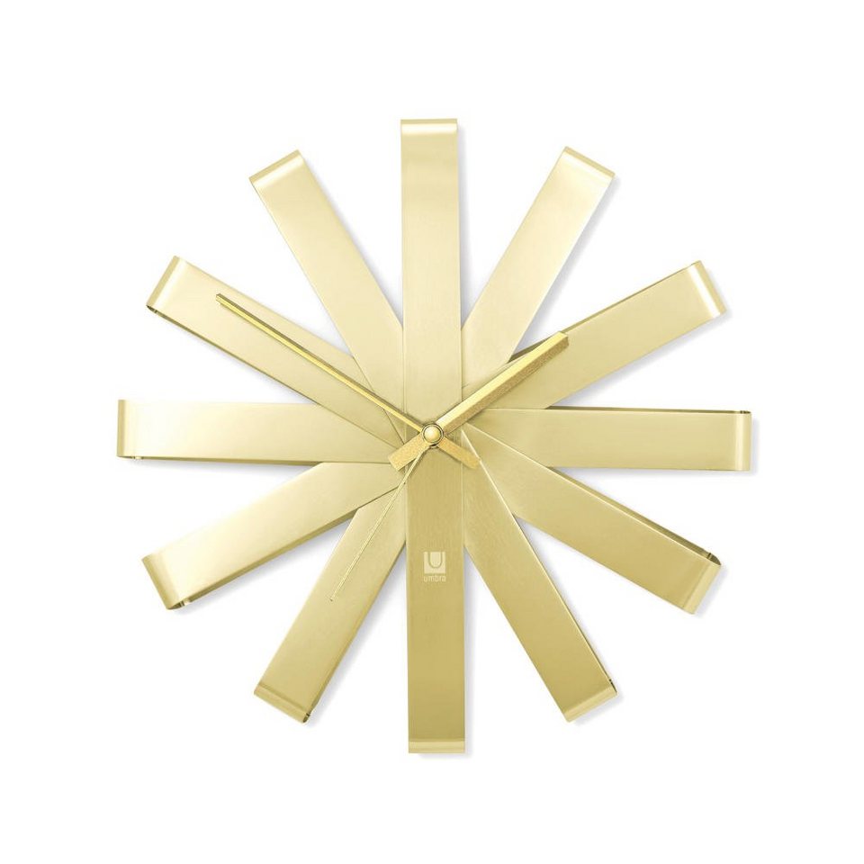 Ribbonwood Wall Clock - Brass